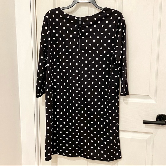 Polka dot 3/4 sleeve shift dress - Picture 3 of 5
